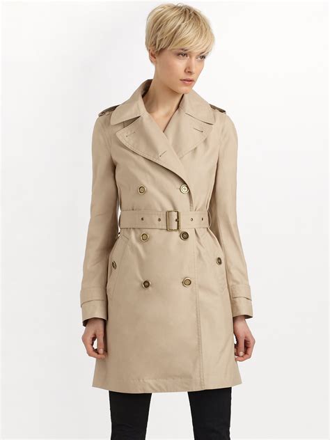 burberry women's double breasted peacoat full length|burberry shell trench coat.